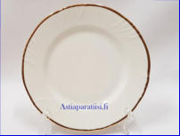 ARABIA,Kultakoriste pullalautanen / leiplautanen,Design: Olga Osol ,lautanen halkaisija n.17,5 cm, Suunniteltu  vuonna 1960, 25 kpl,18/ kpl ( Tuote nro 171PL )