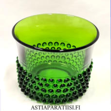 NUUTAJ�RVI, N�ppyl�  lasimaljakko / kulho Vihre� v�ri , Design: Saara Hopea,Valmistettu:1952-71-luku,Korkeus n.10,5 cm, halkaisija n.13 cm ,0 kpl, ( Tuote nro / Item #150MA )