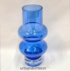 RIIHIM�EN LASI,Solmuke -lasimaljakko sininen,Design: Tamara Aladin,Suunniteltu: 1967-1974,Korkeus 20 cm, leveys 10,5 cm,1kpl, 95�( Tuote nro / Item #361MA )