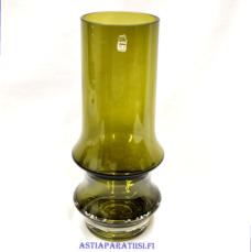 RIIHIM�EN LASI, Reimari Sarja maljakko vihre� v�ri,Design: Tamara Aladin,Valmistettu 70-luku,Korkeus n.19,8 cm, halkaisija n.7 cm,0 kpl,( Tuote nro / Item #365MA )