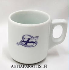 ARABIA,Sota ajan kahvikuppi  Suomen lippu,korkeus n.6,5 cm, halkaisija n.5,8cm,0 kpl,( Tuote nro 340 P )