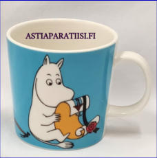ARABIA, Muumimuki Muumipeikko, turkoosi,Moomin Mug, Moomintroll, turquoise (2013-),Design:Tove Slotte-Elevant,Korkeus n. 8 cm, halkaisija n. 8 cm, 0 kpl,( Tuote nro 162M )
