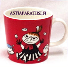 ARABIA,Muumimuki Pikku Myy punainen,Little My Red Moomin Mug,Design:Tove Slotte-Elevant,Korkeus n. 8 cm, halkaisija n. 8 cm, 0 kpl, ( Tuote nro 166M )