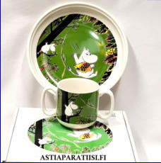 ARABIA,Muumi Viidakko, lastenastiasto, Moomin, Jungle, mug and plate (2012-2016),Design:Tove Slotte-Elevant, 0 setti, ( Tuote nro 188M )