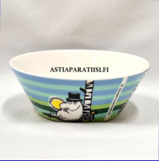 ARABIA,Muumikulho Siesta, kes�kausikulho, Moomin Bowl, Siesta (summer season bowl 2009),Design:Tove Slotte-Elevant,Korkeus n. 5.5 cm, halkaisija n. 15 cm 4 kpl, 52�/kpl,( Tuote nro 190M )