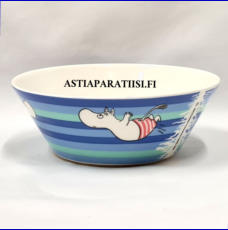 ARABIA,Muumikulho Uimahyppy, kes�kausikulho, Moomin Mug, Dive (summer season bowl 2006),Design:Tove Slotte-Elevant,Korkeus n. 5.5 cm, halkaisija n. 15 cm 3 kpl,78�/kpl( Tuote nro 193M )'
