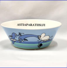 ARABIA, Muumikulho Delfiinisukellus, kes�kausikulho,Moomin Bowl, Dolphin Dive (summer season bowl 2007),Design:Tove Slotte-Elevant,Korkeus n. 5.5 cm, halkaisija n. 15 cm 3 kpl,78�/kpl( Tuote nro 194M )'
