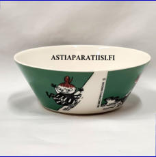 ARABIA, Muumikulho Pikku Myy liukum�ess�,Moomin Bowl, Little My Sliding (2004-2008),Design:Tove Slotte-Elevant,Korkeus n. 5.5 cm, halkaisija n. 15 cm 1 kpl,54�/kpl( Tuote nro 195M )'