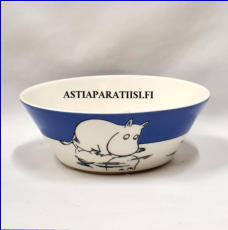 ARABIA, Muumikulho Muumipeikko j��ll� ,Moomin Plate/bowl, Moomintroll (2004-2012),Design:Tove Slotte-Elevant,Korkeus n. 5.5 cm, halkaisija n. 15 cm 1 kpl,48�/kpl( Tuote nro 196M )'
