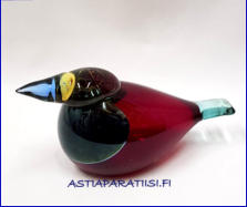 IITTALA, Kuningatarkalastaja Lasilintu / Queen Fisher Bird,Year, 2005-2007 ,Design: Oiva Toikka Nuutajärvi,Signeerattu / Signature,II kakkoslaatu,mitat n.16,5 cm x 8,5 cm, 0kpl, ( Tuote nro / Item #107T)