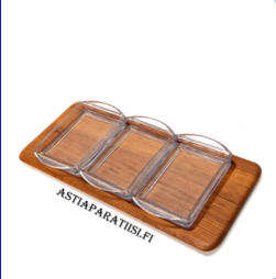 TANSKALAINEN tarjoilusetti 1960-luvulta Teak/Tiikki Vintage Danish Modern Digsmed Denmark Teak Smoked Glass Lazy Susan Serving Tray,Tanskalaiset dippiastia,Mitat: pituus n. 36 cm, leveys n. 16,5 cm, 1kpl,95�/setti,( Tuote nro / Item #102PU )