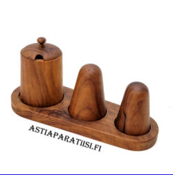 TEAK/TIIKKI, Vintage pippuri ja suola ja sinappiastia, 0kpl,( Tuote nro / Item #107PU )