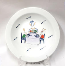 IITTALA,Vintage vientituote syv� ruokalautanen,Design: Figgjo Flint,Valmistettu 2000,  pohjassa Iittalan tarra ja Figgjo Norway leima,leveys n. 21 cm,1 kpl,44�/kpl ( Tuote nro 140R )