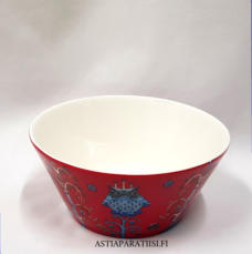 IITTALA,Taika kulho punainen 0,6 l,Design: Heikki Orvola & Klaus Haapaniemi,Korkeus n. 7 cm, leveys n. 15 cm,3 kpl,24�/kpl ( Tuote nro 145R )