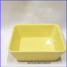 ARABIA,Teema.keltainen neli�vati, BA malli, Design:Kaj Franck,Tuotannossa 1953-1975,Korkeus n. 5,5 cm, leveys 16,5 cm x 16,5 cm,2 kpl,  38 �/kpl ( Tuote nro 162R )