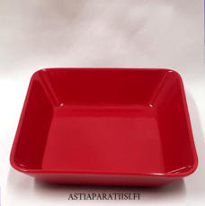 IITTALA,Teema punainen neli�vati,Design:Kaj Franck,Tuotannossa 1953-1975,Korkeus n. 4,5 cm, leveys 16,8 cm x 16,8 cm,1 kpl,38�/kpl   ( Tuote nro 165R )