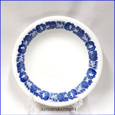 ARABIA, retro kukkakoriste syv� lautanen,leveys n. 19,5 cm,0 kpl,  ( Tuote nro 195R )