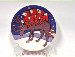 ARABIA, Joulukortti 1979,Design:Raija Uosikkinen,Mitat halkaisija,N. 12 cm,1kpl.27�/kpl,( Tuote nro 158AM )