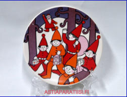 ARABIA, Joulukortti 1979,Design:Raija Uosikkinen,Mitat halkaisija,N. 12 cm,1kpl.27�/kpl,( Tuote nro 159AM )