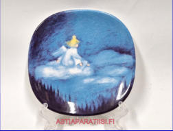 ARABIA, koristelautanen  Anna meille enkeleit�,Design:Riittatuulikki Hirvonen,Mitat Korkeus n. 12 cm, leveys n. 12 cm,1kpl.45�/kpl,( Tuote nro 166AM )