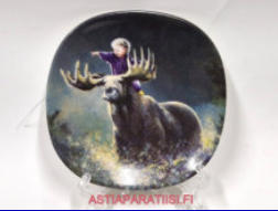 ARABIA, Syd�nyst�v� koristelautanen Hirvi N:O 5,Design:Sussi Anna �berg,1990-luku,Mitat Korkeus n. 12 cm, leveys n. 12 cm,1kpl.45�/kpl,( Tuote nro 175AM ) 