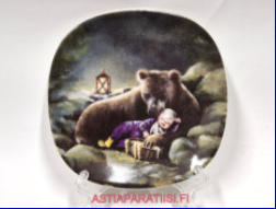 ARABIA, Syd�nyst�v� koristelautanen Karhu N:O 2,Design:Sussi Anna �berg,1990-luku,Mitat Korkeus n. 12 cm, leveys n. 12 cm,1kpl.45�/kpl,( Tuote nro 176AM )