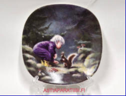 ARABIA, Syd�nyst�v� koristelautanen Orava, N:O 6,Design:Sussi Anna �berg,1990-luku,Mitat Korkeus n. 12 cm, leveys n. 12 cm,1kpl.45�/kpl,( Tuote nro 180AM )