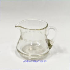 OY KUMELA, puhallettu lasi,kermakko,kirkas lasia, korkeus: n.6,5 cm, Halkaisija:n.5,5 cm, 1kpl,17�/kpl, ( Tuote nro / Item #162S )