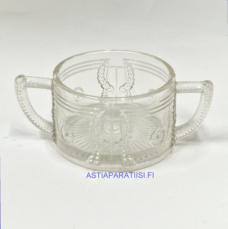 RIIHIM�EN LASI,Lyyra sokerikko,1910-20 luku,hyvin v�h�isi� k�yt�nj�lki�, korkeus:n.5,5 cm, Halkaisija:n.8,3 cm, 1kpl,42�/kpl, ( Tuote nro / Item #123S )