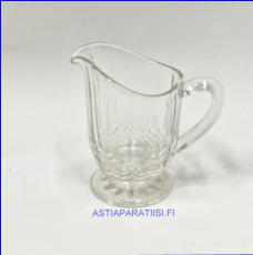 KARHULAN LASI,kermakko,kirkas lasia, korkeus: n.10,8 cm, Halkaisija:n.6,5 cm, 1kpl,17�/kpl, ( Tuote nro / Item #161S )