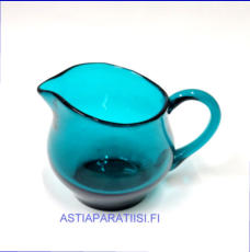 RIIHIM�EN LASI,kermakko, turkoosi v�ri Design:Nanny Still,korkeus: n.6,5 cm, Halkaisija:n.5,5 cm, 1kpl,25�/kpl, ( Tuote nro / Item #163S )