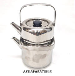 OPA, tee/vesipannu,2-osainen pannu, Design:Timo Sarpaneva,Suunniteltu 1970,Korkeus, n.20 cm, halkaisija, n.15 cm,1kpl,240/kpl,( Tuote nro 109TA )