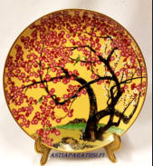 (Helmikuu / February )Vintage Japanese hand painted,  Design: Franklin Mint Porcelain Plates 1979,Japanilainen koristelautanen, kuukausiaiheet, halkaisija n.26 cm,1kpl, 95€/kpl