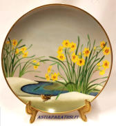 (  Joulukuu / December )Vintage Japanese hand painted,  Design: Franklin Mint Porcelain Plates 1979,Japanilainen koristelautanen, kuukausiaiheet, halkaisija n.26 cm,1kpl, 95€/kpl
