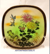 Antique Japanese Hand - Painted Decorated Plate,mitat n.12,8 cm X 12,8 cm,2kpl, 25/kpl